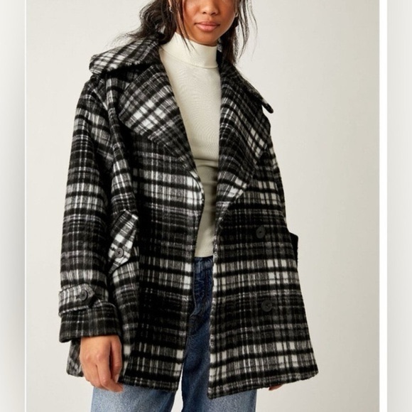Free People Jackets & Blazers - 🖤Free People Highlands Wool Peacoat in Salt and Pepper